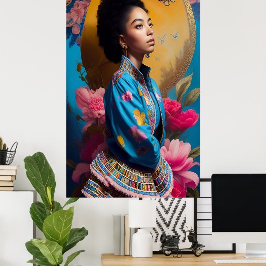 Tsonga princess portret poster (Thuiskantoor)