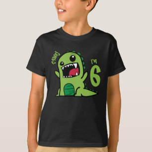 Tsss je suis 6, T-shirt de dinosaure drôle pour 6è