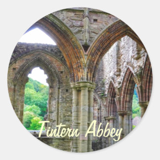 Tstage Abbey, klooster van Cistercian, Wales Ronde Sticker