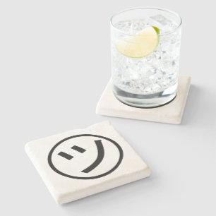㋡ Tsu Kana Katakana Smiling Emoji/Emoticon Stenen Onderzetter