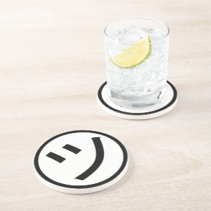 ㋡ Tsu Kana Katakana Smiling Emoji/Emoticon Zandsteen Onderzetter
