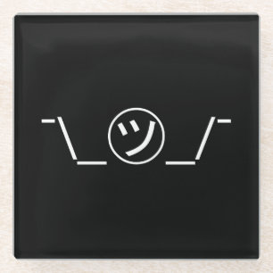 Tsu Kana Shrug Emoticon - piobe\_ ㋡_/ Japanse Kaom Glazen Onderzetter