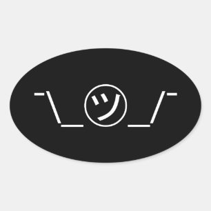 Tsu Kana Shrug Emoticon - piobe\_ ㋡_/ Japanse Kaom Ovale Sticker