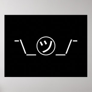 Tsu Kana Shrug Emoticon - piobe\_ ㋡_/ Japanse Kaom Poster