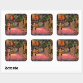 Tsuchiya Koitsu - Avond in Ushigome Vierkante Sticker (Vel)