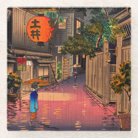 Tsuchiya Koitsu - Evening in Ushigome Glazen Onderzetter (Voorkant)