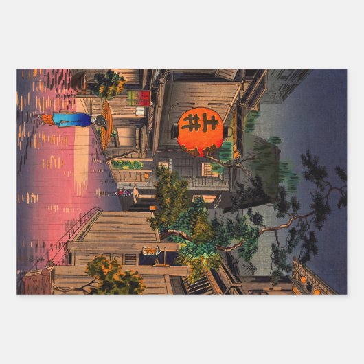 Tsuchiya Koitsu - Evening in Ushigome Inpakpapier Vel (Voorkant 2)