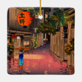 Tsuchiya Koitsu - Evening in Ushigome Keramisch Ornament (Achterkant)