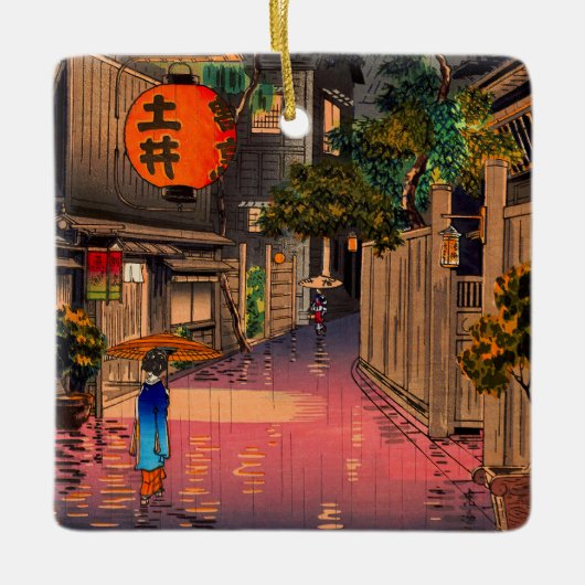 Tsuchiya Koitsu - Evening in Ushigome Keramisch Ornament (Voorkant)