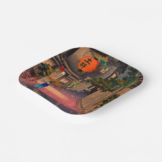 Tsuchiya Koitsu - Evening in Ushigome Papieren Bordje (Gebogen)