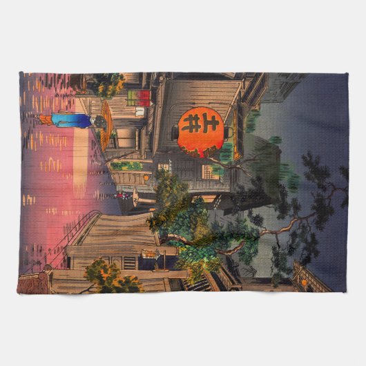 Tsuchiya Koitsu - Evening in Ushigome Theedoek (Horizontaal)