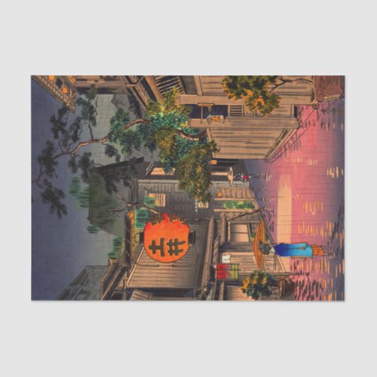 Tsuchiya Koitsu - Evening in Ushigome Tissuepapier (Voorkant)