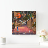 Tsuchiya Koitsu - Evening in Ushigome Vierkante Klok (Huis)