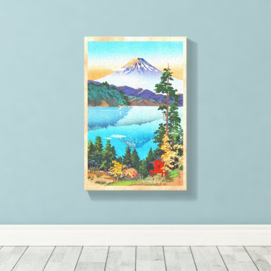 Tsuchiya Koitsu Lake Ashi in de Hakone Hills Canvas Afdruk (Insitu (Houten vloer))