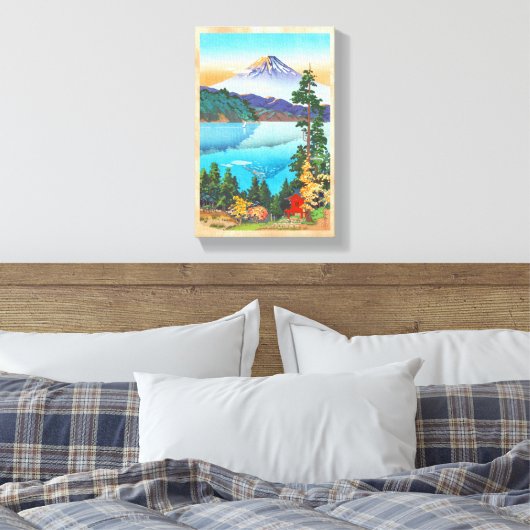 Tsuchiya Koitsu Lake Ashi in de Hakone Hills Canvas Afdruk (Insitu (Slaapkamer))