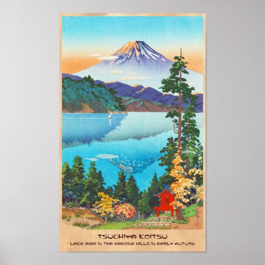 Tsuchiya Koitsu Lake Ashi in de Hakone Hills Poster (Voorkant)