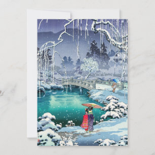 Tsuchiya Koitsu - Lente sneeuw bij Maruyama Bedankkaart