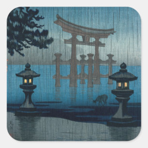 Tsuchiya Koitsu - Miyajima in de regen Vierkante Sticker
