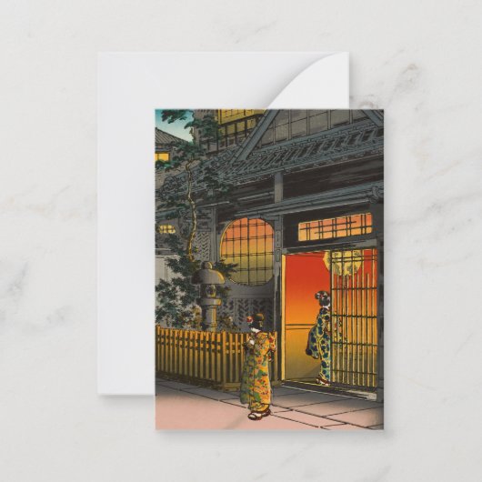 Tsuchiya Koitsu - Side Street Araki in Yotsuya Notitiekaartje (Voorkant)