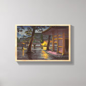 Tsuchiya Koitsu Sketches Takanawa Sengakuji Temple Canvas Afdruk (Voorkant)