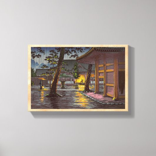 Tsuchiya Koitsu Sketches Takanawa Sengakuji Temple Canvas Afdruk (Voorkant)