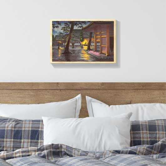 Tsuchiya Koitsu Sketches Takanawa Sengakuji Temple Canvas Afdruk (Insitu (Slaapkamer))