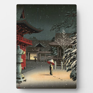 Tsuchiya Koitsu - Sneeuw bij Nezu-schrijn Fotoplaat