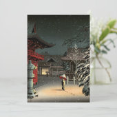 Tsuchiya Koitsu - Sneeuw bij Nezu Schrijn Kaart (Staand voorkant)
