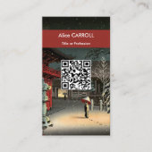 Tsuchiya Koitsu - Sneeuw bij Nezu Shrine - QR Code Visitekaartje (Voorkant)