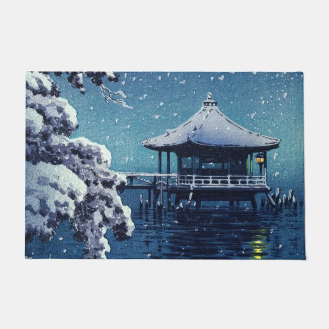Tsuchiya Koitsu - Sneeuw op de Ukimido bij Katada Deurmat (Voorkant)