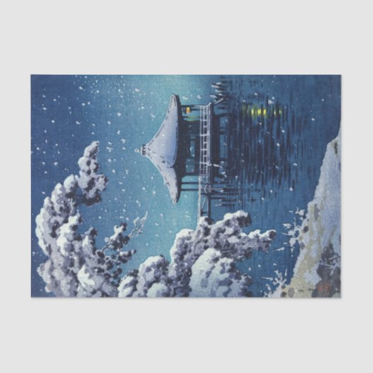 Tsuchiya Koitsu - Sneeuw op de Ukimido bij Katada Tissuepapier (Voorkant)