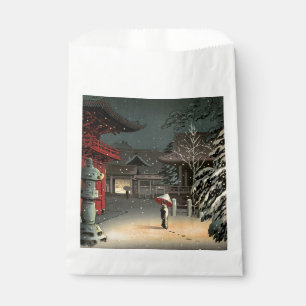 Tsuchiya Koitsu - Sneeuw op Nezu Shrine Bedankzakje