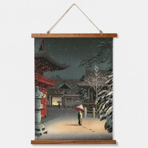 Tsuchiya Koitsu - Sneeuw op Nezu Shrine Hangend Wandkleed