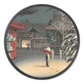 Tsuchiya Koitsu - Sneeuw op Nezu Shrine Hockey Puck (Voorkant)