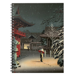 Tsuchiya Koitsu - Sneeuw op Nezu Shrine Notitieboek