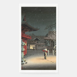 Tsuchiya Koitsu - Sneeuw op Nezu Shrine Servet