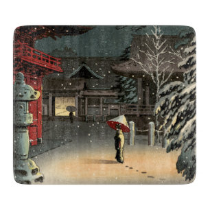 Tsuchiya Koitsu - Sneeuw op Nezu Shrine Snijplank