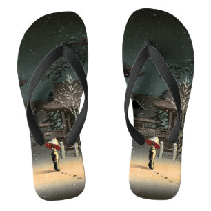 Tsuchiya Koitsu - Sneeuw op Nezu Shrine Teenslippers
