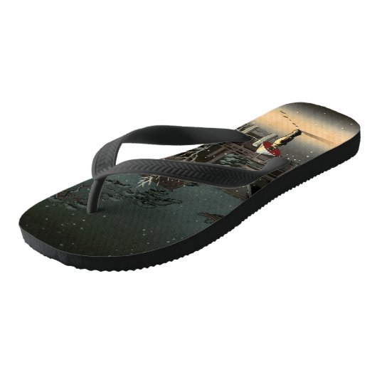 Tsuchiya Koitsu - Sneeuw op Nezu Shrine Teenslippers (Schuin)