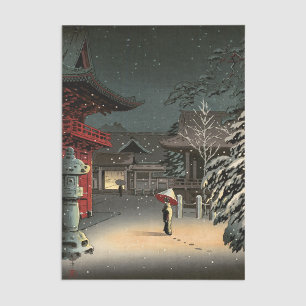 Tsuchiya Koitsu - Sneeuw op Nezu Shrine Tissuepapier