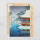 Tsuchiya Koitsu Snowy Miyajima winterkunst Briefkaart (Voorkant / Achterkant)