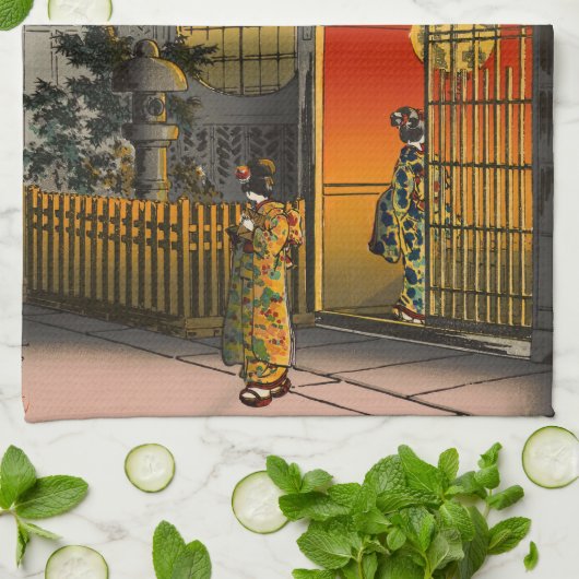 Tsuchiya Koitsu - Zijstraat Araki in Yotsuya Theedoek (Gevouwen)