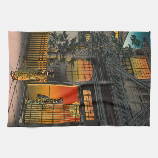 Tsuchiya Koitsu - Zijstraat Araki in Yotsuya Theedoek (Horizontaal)