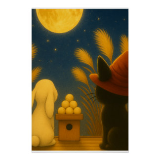 tsukimi, moon viewing, japanese autumn, mid autumn perfect poster