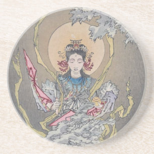Tsukioka Yoshitoshi's Godin in het Zee Zandsteen Onderzetter