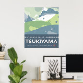 Tsukiyama Vintage voyage Poster Style Imprimer (Bureau à domicile)