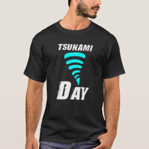 Tsunami-dag Enorme watergolf gegenereerd door vulk T-shirt