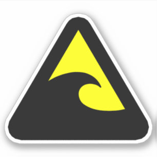 Tsunami Gevarenbord Sticker