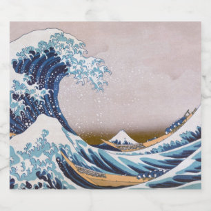 Tsunami Grote Golf van Kanagawa Japan door Hokusai Bier Etiket