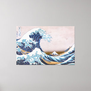 Tsunami Grote Golf van Kanagawa Japan door Hokusai Canvas Afdruk